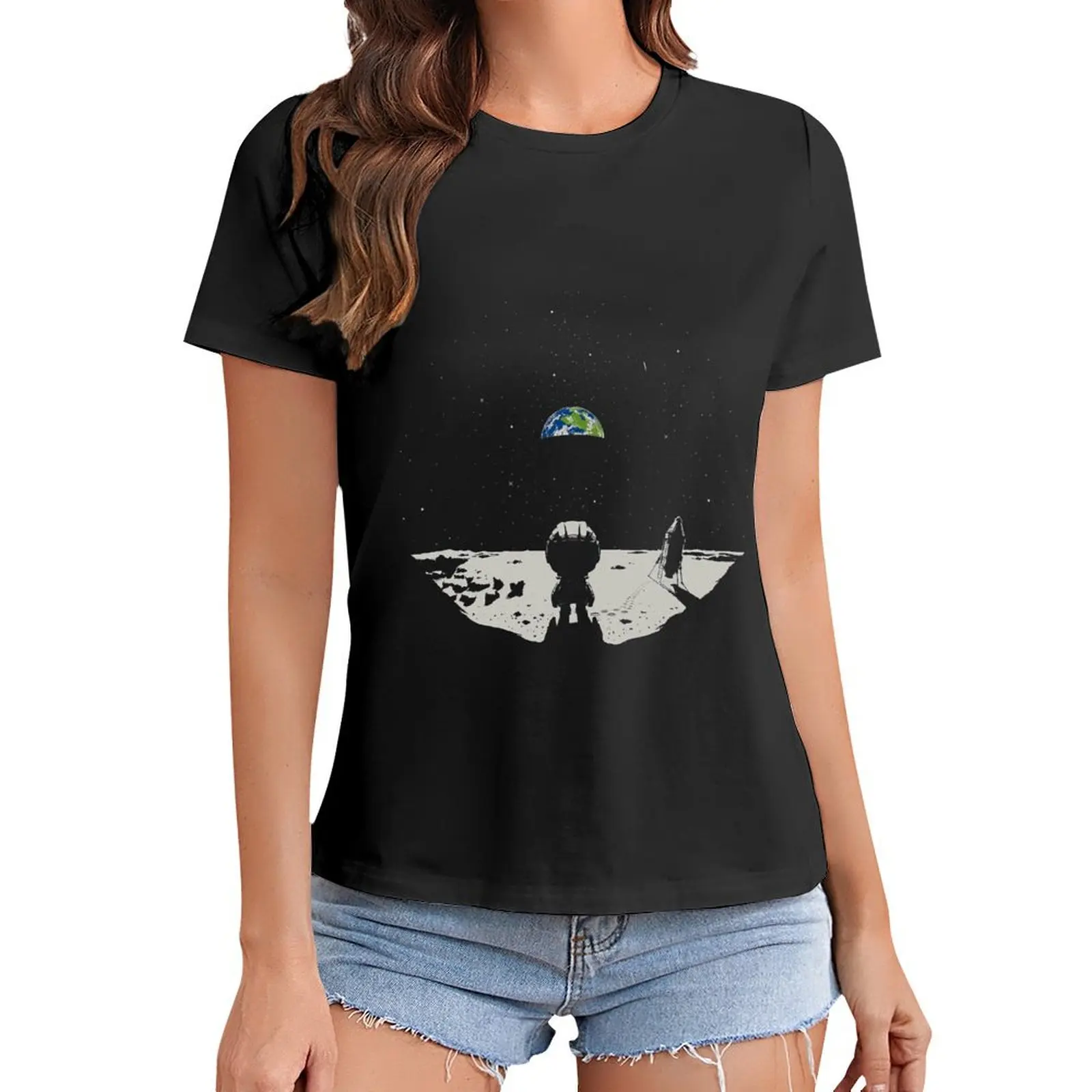 

Lonely Space T-Shirt lady clothes vintage female Women clothes