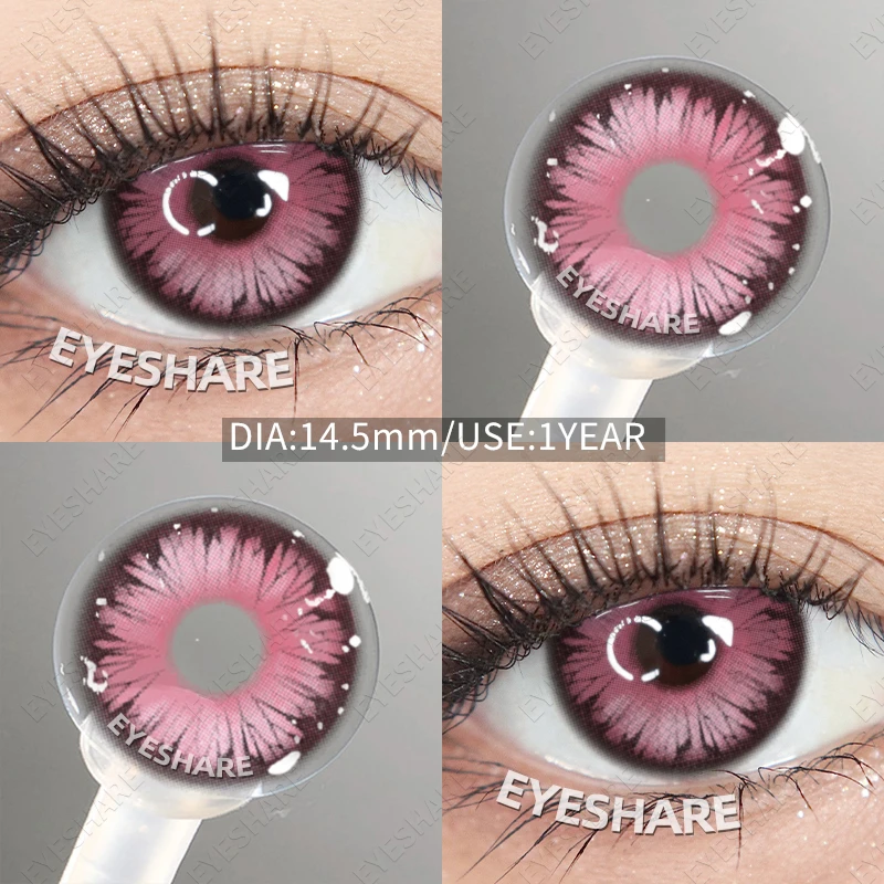 EYESHARE Vibrant Anime Cosplay Colored Contact Lenses – Red, Blue, Green & Pink Eye Enhancement