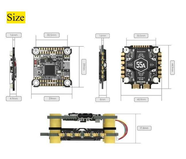 รูปสินค้า ชุดควบคุมโดรน DIY 4in1 32-Bit ESC