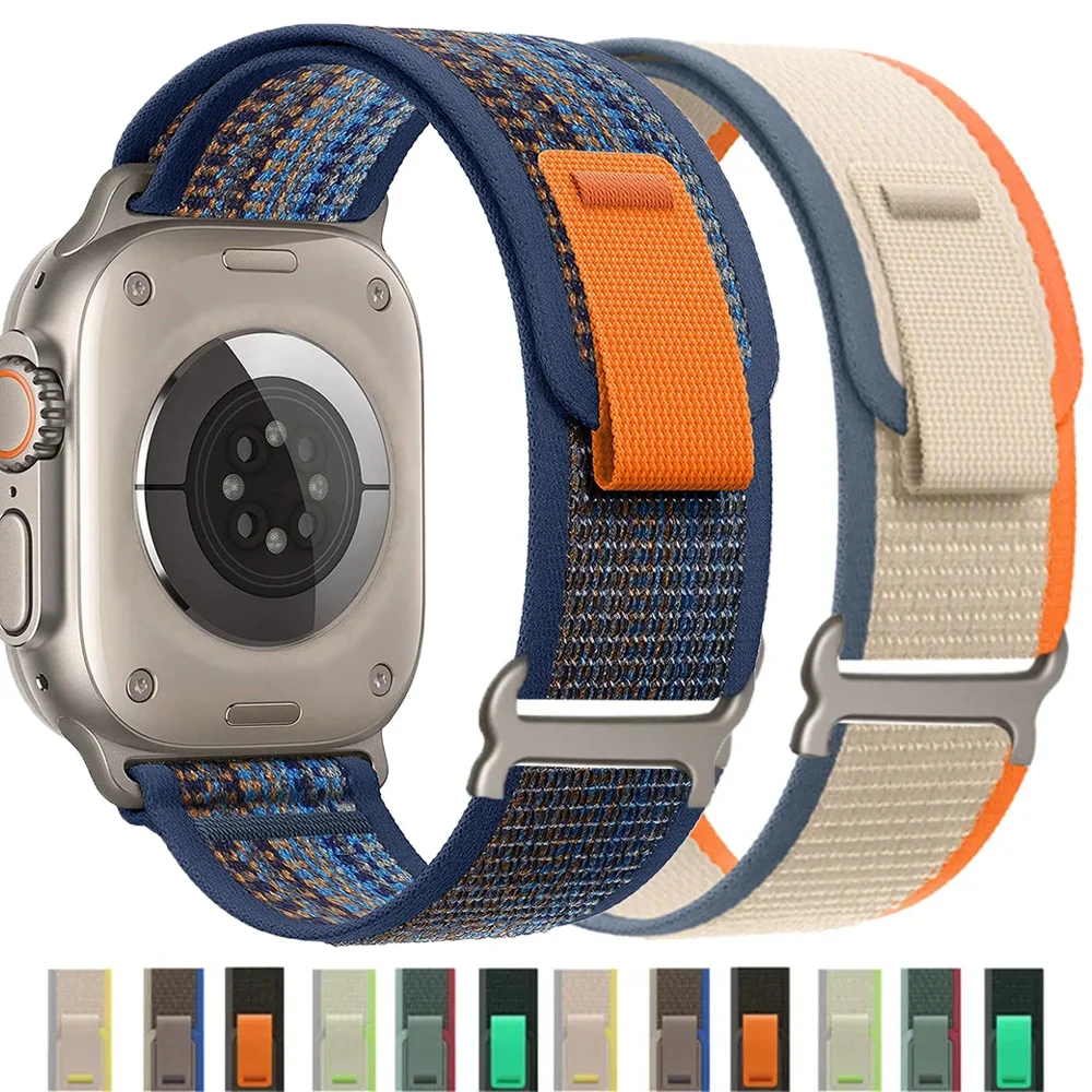 

Ремешок Trail loop для Apple Watch Band 49 мм 44 мм 45 мм 40 мм 41 мм 42 мм 38 мм, нейлоновый браслет Ultra2, Correa iWatch Series 9 8 SE 7 6 5