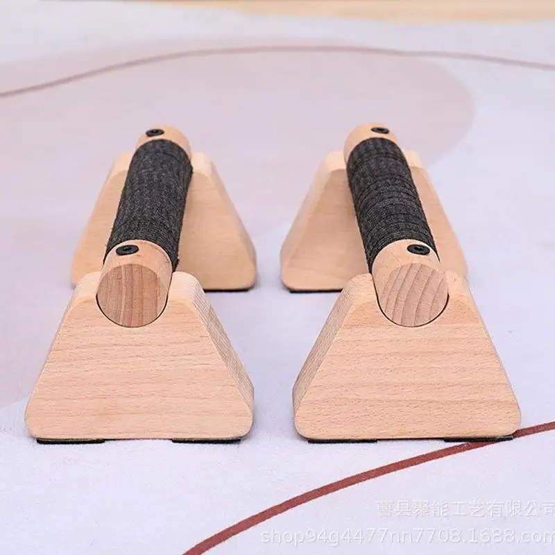 Solid Wood Push Up Bar Pull Up Stand Handles Parallettes Handles Exercise Equipment 2PCS For Home Wood Parallettes Bar push up bar