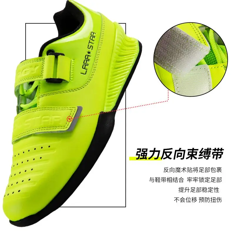 Mens Indoor Comprehensive Training Sneakers Squat Shoes Professional Fitness Powerlifting Hard Pulling Shoes Wrestling