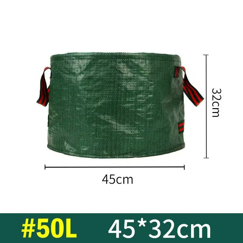 Large Capacity Garden Leaf Bag Branches and Fallen Leaves Collection Bag Dark Green PP Woven Reusable Plant Garbage Bag Supplies – Detail 14