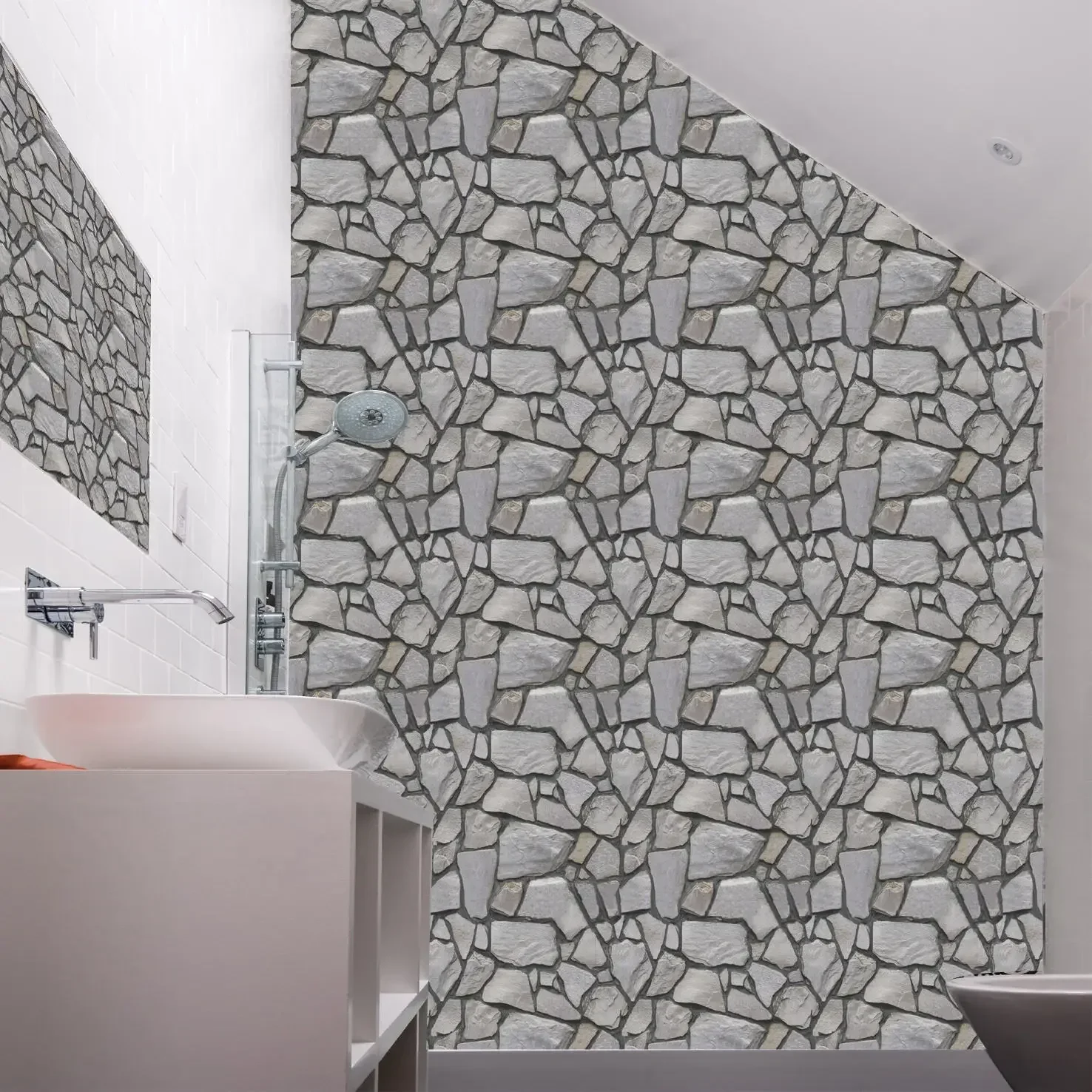 10/20/30PCS Self-Adhesive 3D Brick Wall Panels -0x30cm Waterproof Vintage Style for Bathroom Fireplace Decor Installation