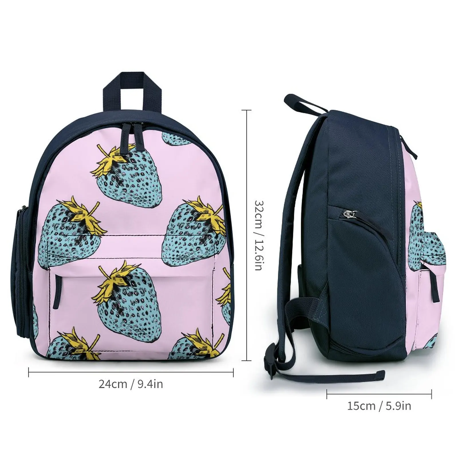 Strawberry Print Backpack Child Customize Boys and Girls Student School Bags Large Capacity Custom Print Backbags for Travel