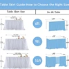 Sheer Table Skirt Tablecloth 3-Ply with LED Lights Premium Gold Edge Wedding Party Cake Table Decoration 6