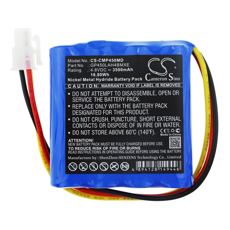 

Medical Battery For COSMED GP450LAH4BMXE Pony FX Ni-MH 4.80V 3500mAh / 16.80Wh Blue 69.65 * 67.20 * 17.80mm