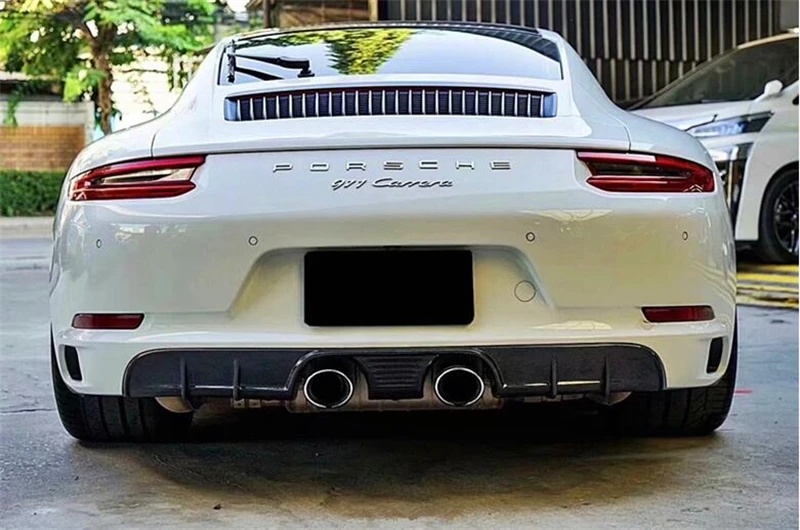 Voor Porsche 911 991.2 2015 2016 2017 2018 Echt koolstofvezel Voorlip Achterdiffuser Carrosserie Zijskirt Kit Kofferbakspoiler Refits - - Racext 47