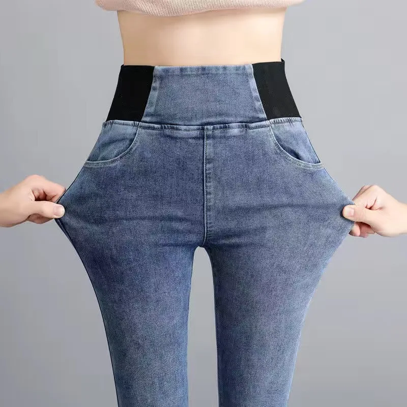 2023 Jeans Oversize 26-38 Slim Denim Pants Women High Waist Skinny Jean Vintage Wash Pencil Stretch Vaqueros Leggings Pantalones