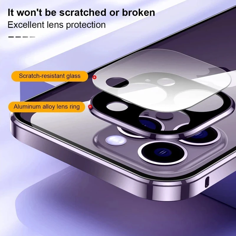 360° Full Protection Metal Magnetic Anti Peeping Buckle Lock Case For iPhone 15 14 13 12 11 Pro Max Double-Sided Glass Cover