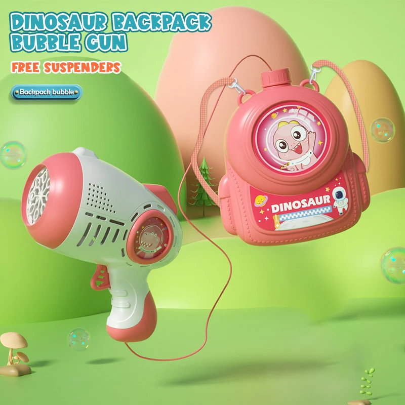 

Backpack Soap Bubble Machine Children's Dinosaur Bubbles Gun Electirc Automatic Space Guns Outdoor Summer Games Toys Kids Girls