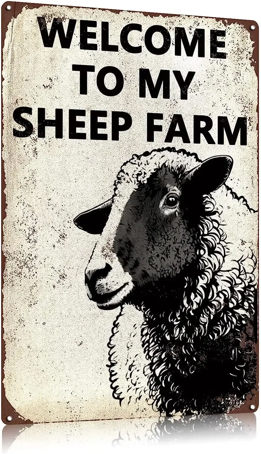 

Vintage Metal Tin Signs - Welcome To My Sheep Farm 2 - Aluminum Sign For Cafe Home Bar Pub Garage Hotel Garden Wall