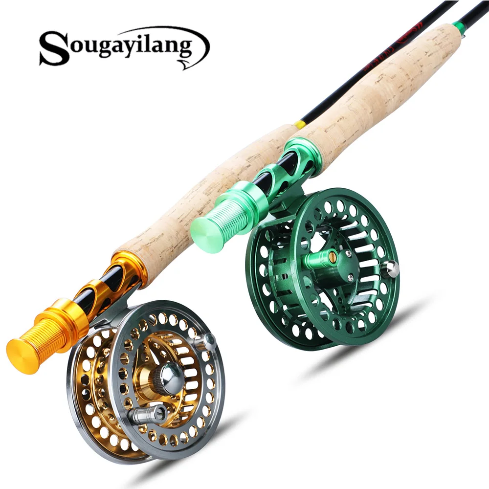 Fly Fishing Rod Reel Combos with Lightweight Fly Fishing Full Kit 5-6#-Green 