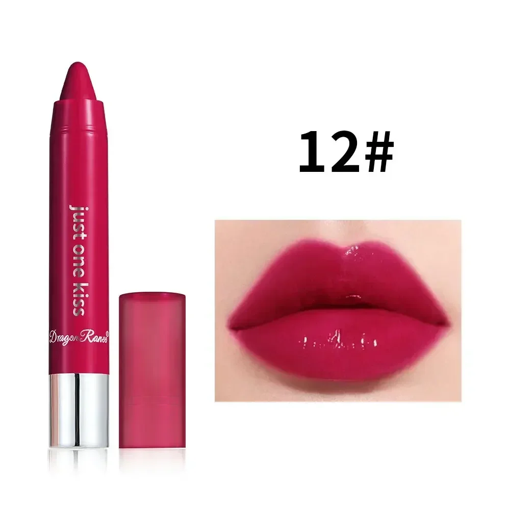 thumbnail image 1 of Water Light Lipstick Pen 12 Colors Pink Mirror Jelly Lip Gloss Long Lasting Moisturizing Lip Liner Crayon Pencil Lips Makeup Set, 1 of 5