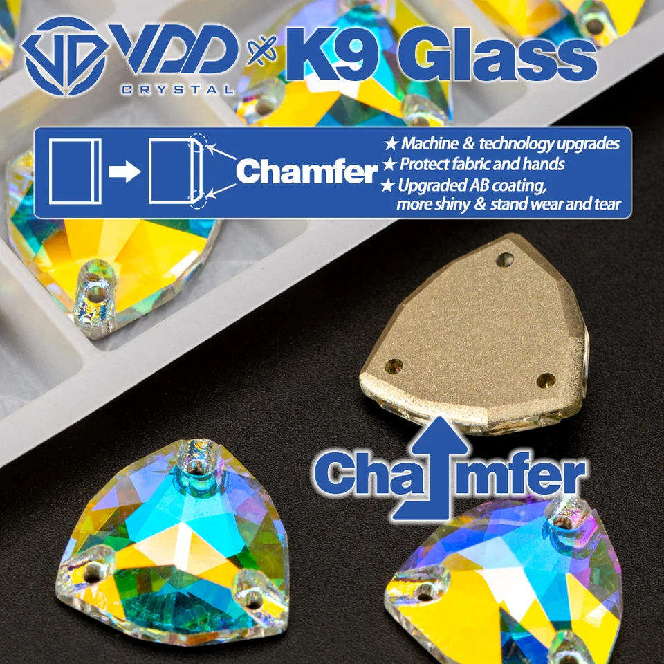 VDD Trilliant AAAAA Top Quality K9 Glass Sew On Crystal AB