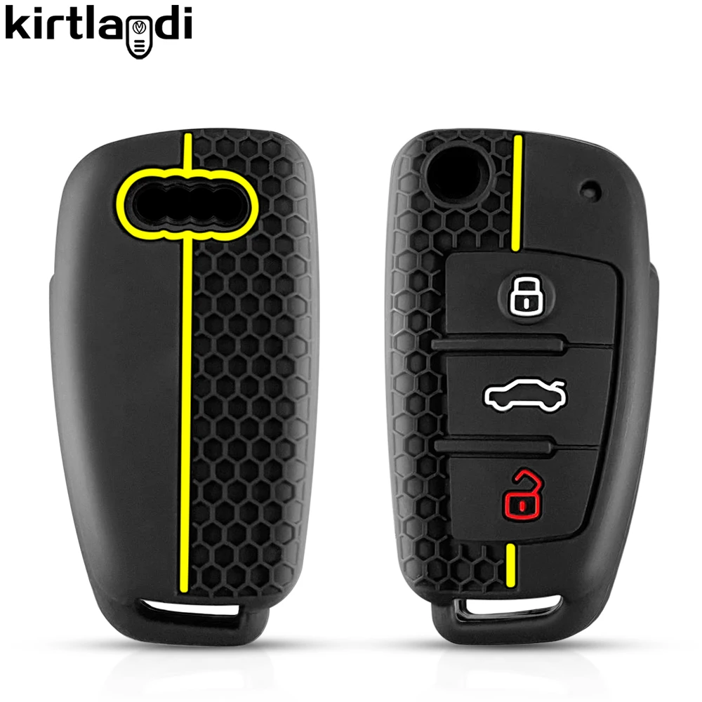 Silicone Key Cover for Audi - Premium Auto Remote Holder with 3-Button Protection