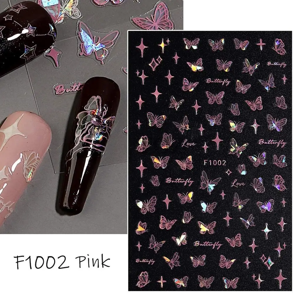 Long Lasting Laser Nail Stickers Glitter Shining Y2K Nail Art Decoration Nail Art Decoration Adhesive Slider Nail Art Decal