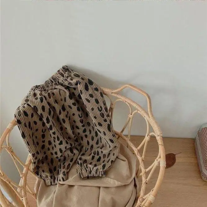 خريف جديد فتاة الأطفال فضفاض ليوبارد سراويل تقليدي...