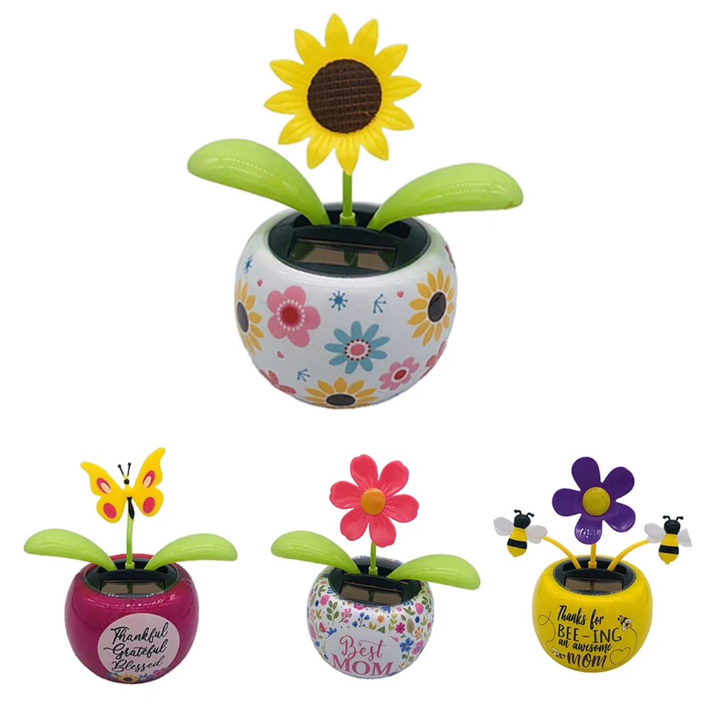 2 Fiori Solari Danzanti Geoyien | Con Adesivi Per Auto E Scrivania - Decorazione A Energia Solare - Foto 10