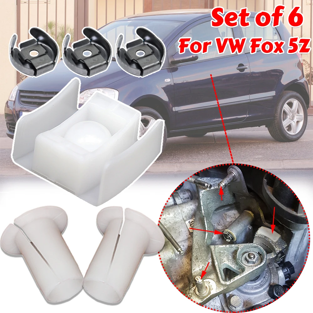 For VW Fox 5Z Car Gear Selector Wiring Lock Washer Shift Relay Lever Slide Shoe Bushing Bearing Kit 2005 2006 2007 2009-2011