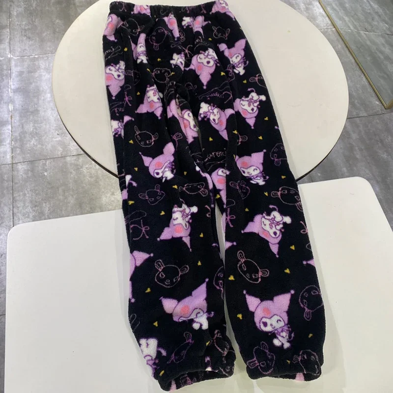 

Sanrio Pajamas Pants Flannel Women Kawaii Anime Cartoon Y2k Soft Casual Home Warm Pants Fashion Trousers Gifts Autumn Sleepwear