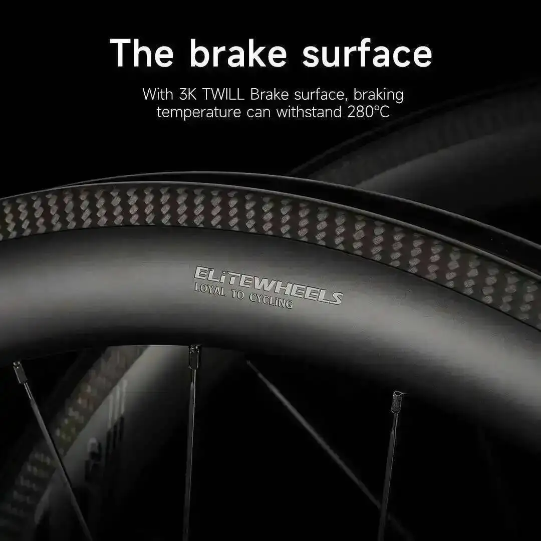 ELITEWHEELS Super Light R13 Road Carbon Wheelset  For racing wheelsets 50 60mm Depth  Tubeless