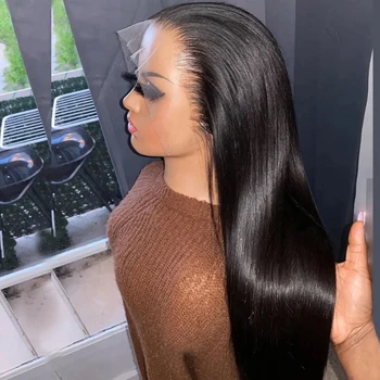 Wear And Go Glueless HD Transparent Wigs Human Hair Lace Frontal Brazilian Straight Ready To Wear 1