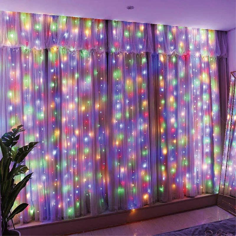 Cortina LED String Lights, Guirlanda, USB, Controle Remoto, Festival, Decoração de Natal, Feriado, Casamento, Fairy Lights for Bedroom, Home