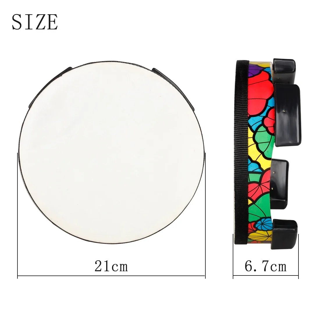 Orff Tambourine Ground Drum Sheepskin Applique Tambourine Hand-held Percussion Instrument Drum Kids Musical Gift Children Toys