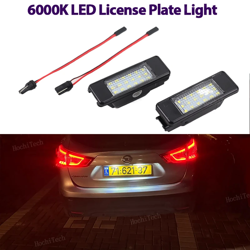 2x 후면 LED SMD 라이센스 번호판 램프, 6000K, 닛산 프리메라 P12 Teana Pathfinder Qashqai X-Trail Juke March Rogue Sport