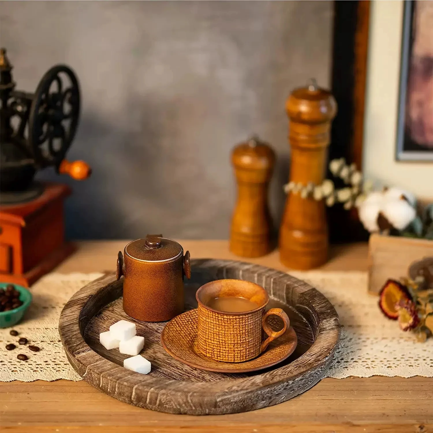 Wooden Tray Fruit Storage Tray Candle Holder Multifunctional Candle Holder Kitchen Countertops Home Decoration