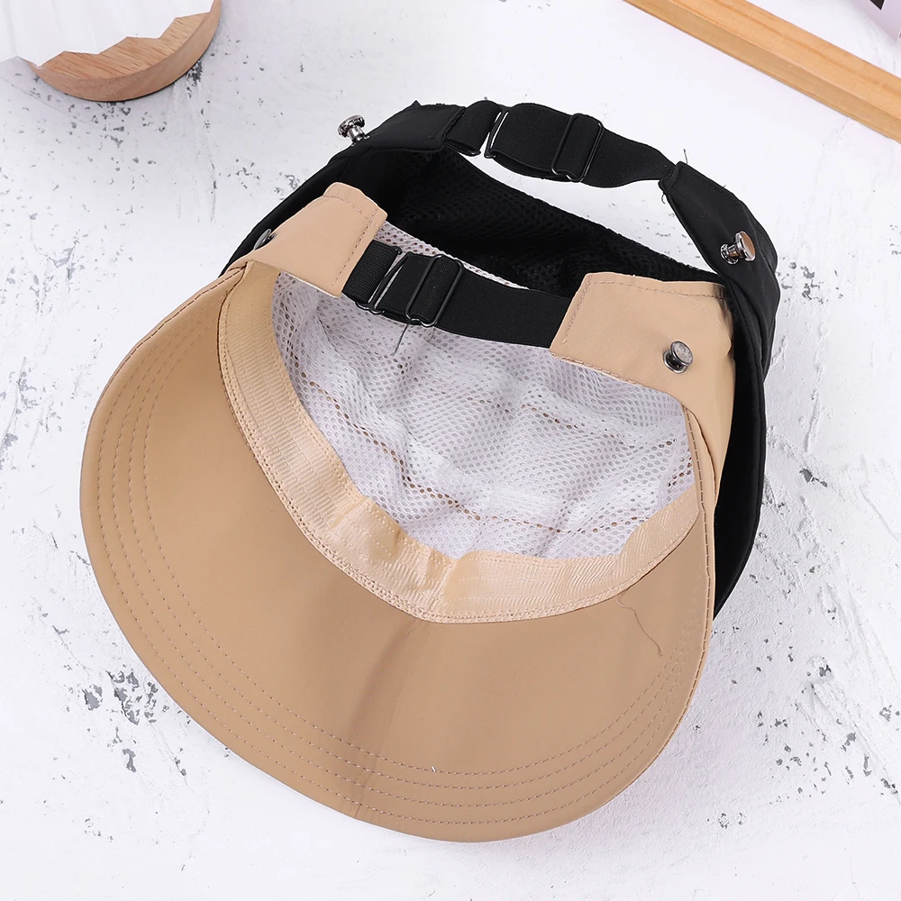 Foldable Wide Brim Summer Sunhat Ponytail Adjustable Caps for Men Women Outdoor Beach Hats Quick-drying Visors Fisherman Cap