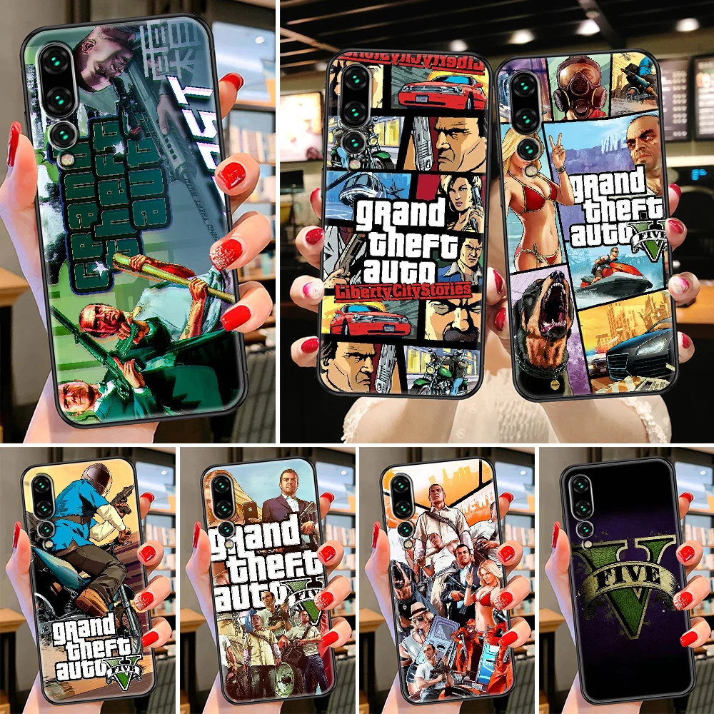 Grand Theft Auto GTA GTA5 чехол для телефона Huawei P Mate P10 P20 P30 P40 10 20 Smart Z Pro Lite 2019 черный 3D