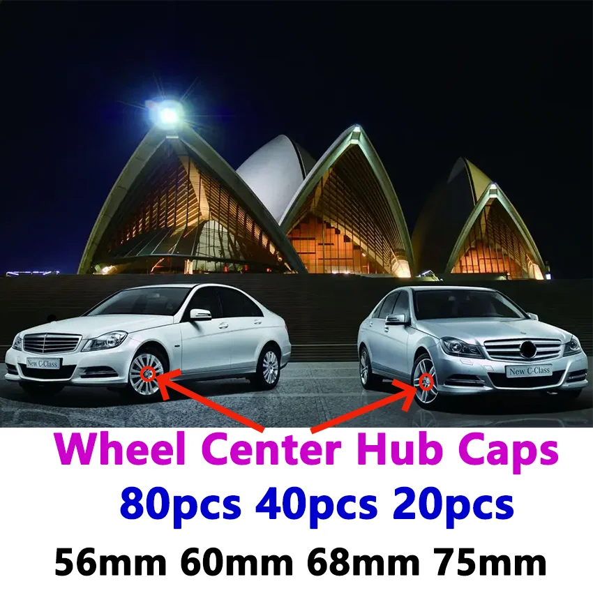SkinoEu® Universal 60mm Wheel Hub Caps - Silver/Black, Rim Cover Set (Inner Dia. 55.7mm)