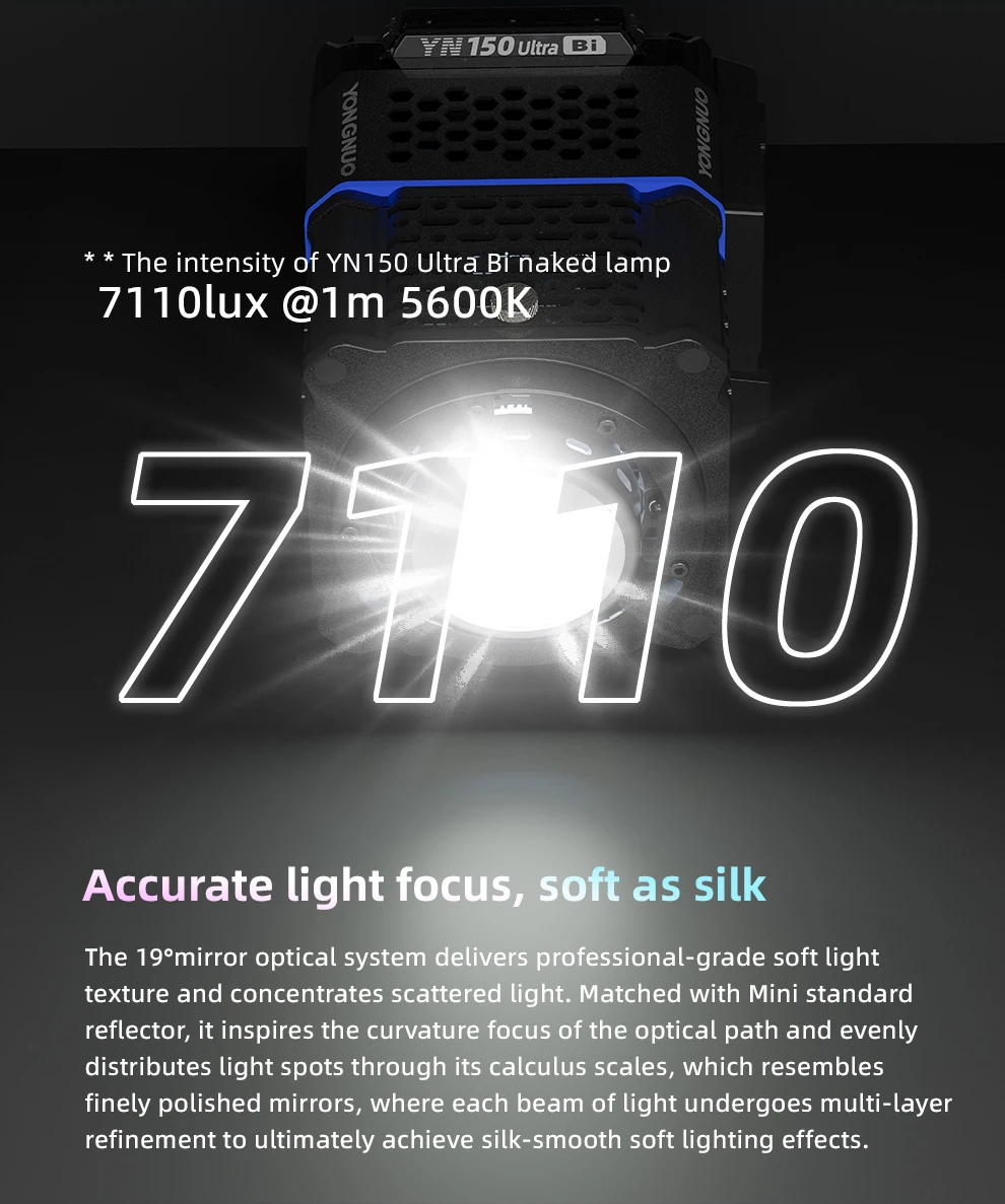 YONGNUO 150W YN150 Ultra RGB Bi-color Portable LED Video Light Fits Mini Bowen M