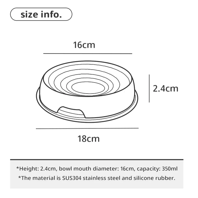 304 Stainless Steel Cat Dog Pet Bowl Non Slip Durable Anti Overthrow Shallow Mouth Design Not Black Chin Grain Basin 4