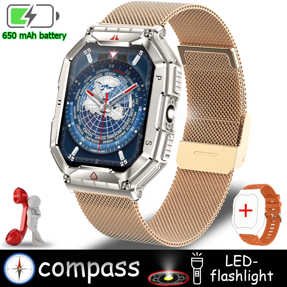 2024 NEW Flashlight Outdoor Sports Smart Watch Men 2.1 10