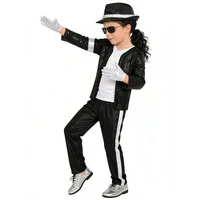 Vêtements pour enfants Michael Jackson, déguisement d'Halloween, fête d'anniversaire, spectacle de danse, costume pour enfants, star pop, tenues pour garçons et filles 3