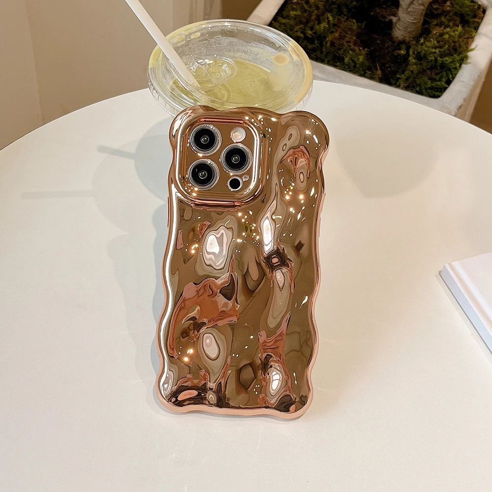 3D-Handyhülle mit Blasenwellenmuster für iPhone 17, 16, 15, 14, 13, 12, 11, Pro Max, galvanisierte, einfarbige, weiche, stoßfeste Abdeckung – Detail 10