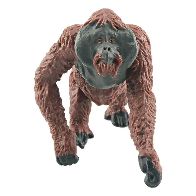 

Orangutan Toy Jungle Animals Playset With Gorilla Family Realistic Animal Figurine Of Male Gorilla PVC Wildlife Orangutan Toy