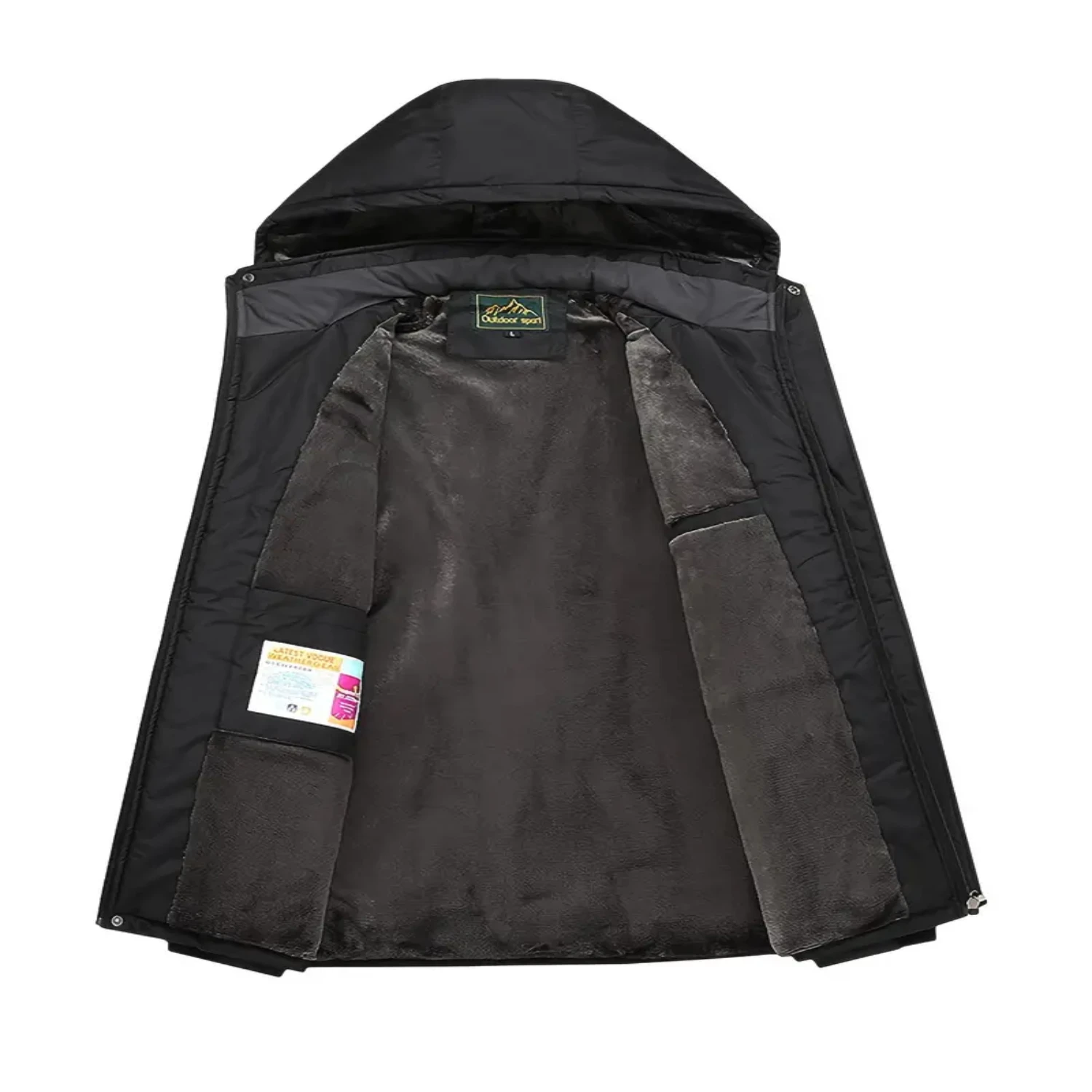 Men's Fleece Thickened Waterproof Jacket Outdoor Sports Mountaineering Padded Jacket