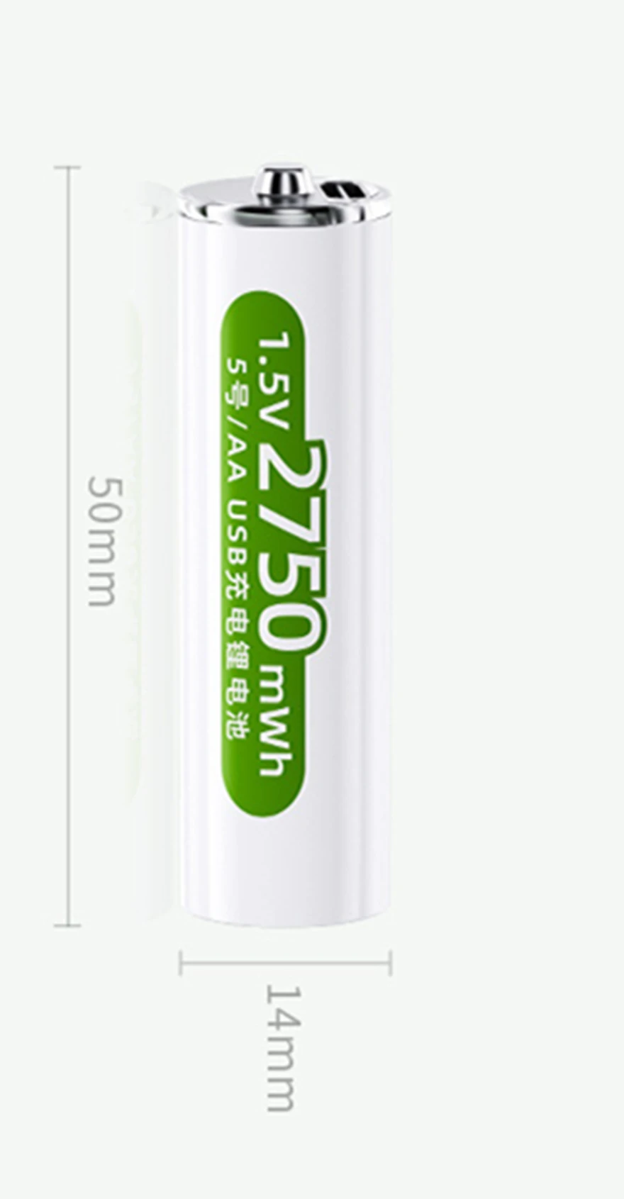 Nova Bateria Recarregável de Lítio Recarregável Usb 1.5v aa 2750mwh com Cabo tipo c para Carregamento Rápido - Image 4