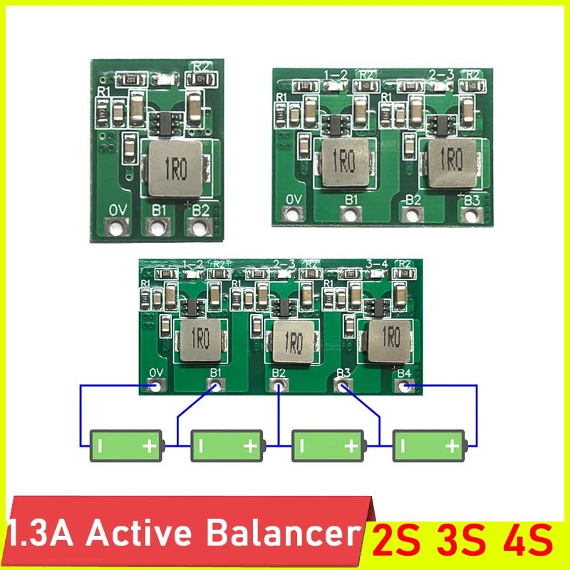 

2S 3S 4S 1.3A Lithium Battery Active Balance Board batteries Energy transfer Balancer FOR BMS Li-ion Lifepo4 3.2V 3.7V CELL