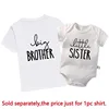 New Big Sis Lil Bro Sibling Shirts Cotton Family Matching Brother Sister Outfits Black Kids Tees Tops Baby Romper Birthday Gifts 4