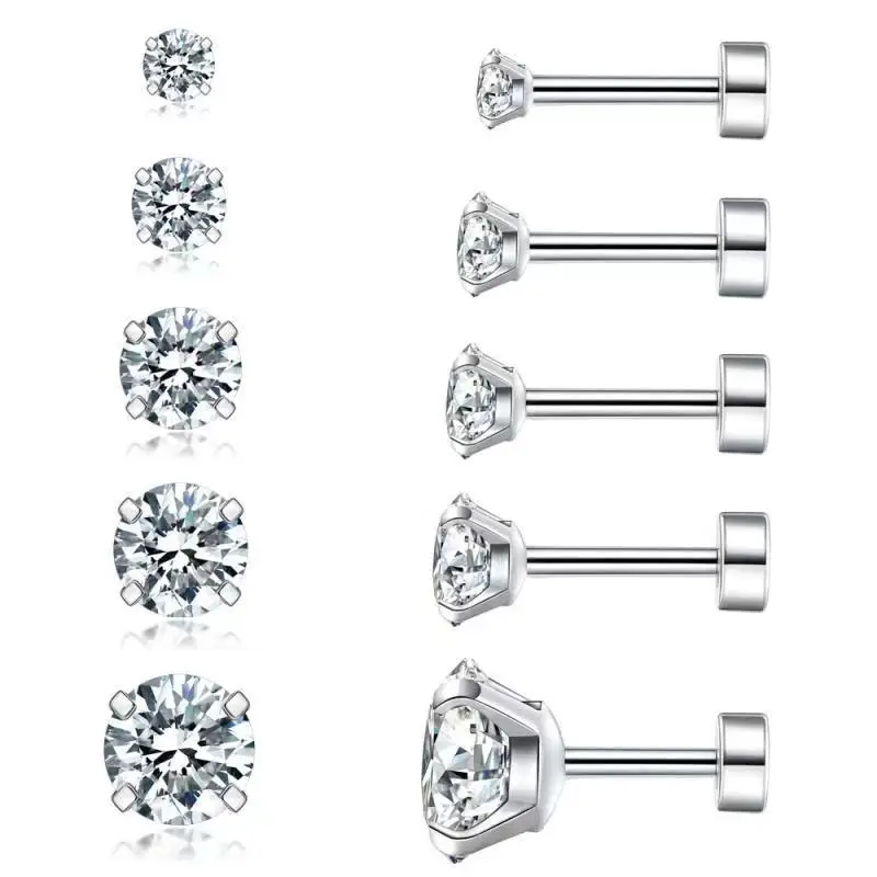 JewelryWe 3 paia di orecchini a cerchio incernierati con