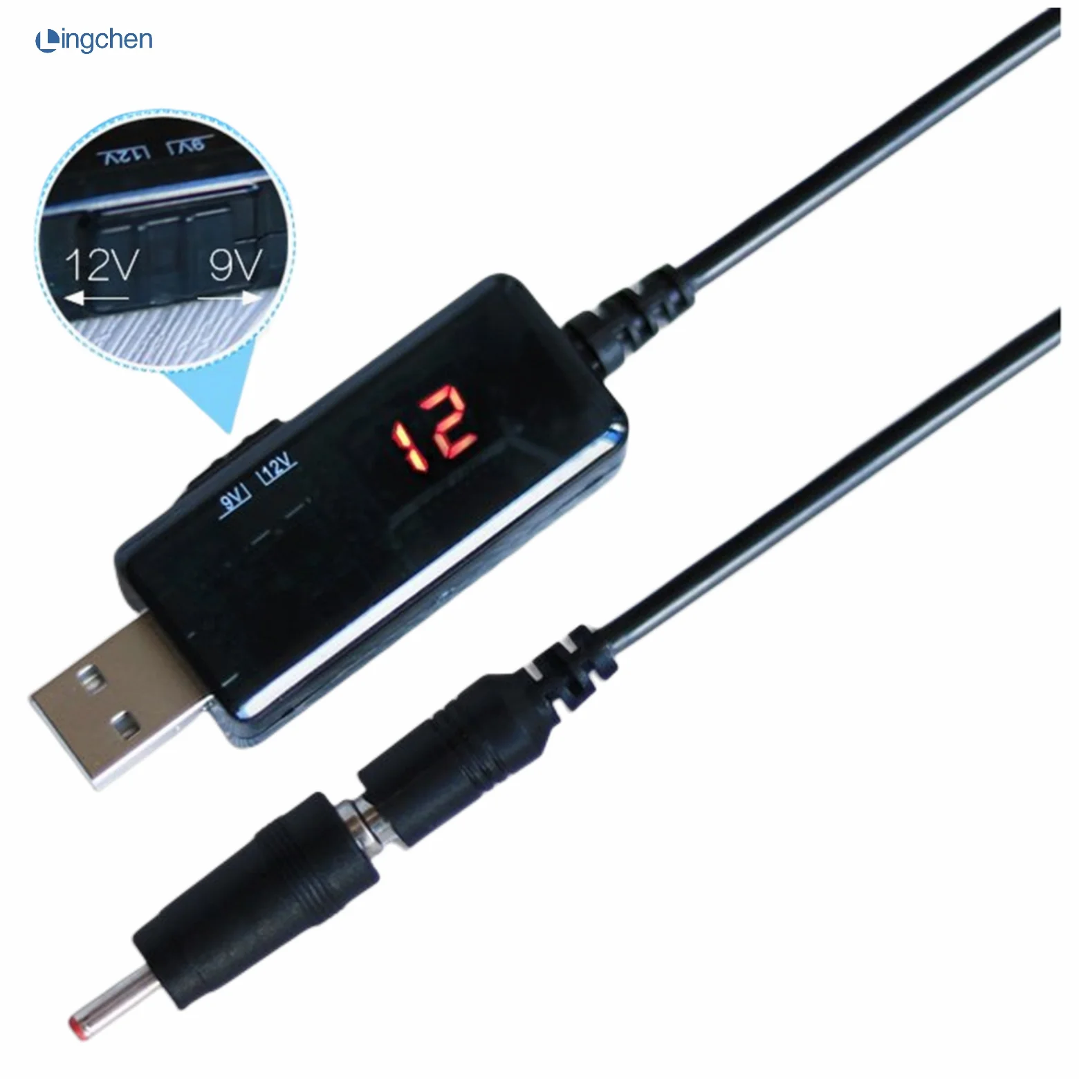 Cavo USB Boost 5V A 9V/12V 1A – Convertitore Con Spina 5.5x2.1mm – 1.3m