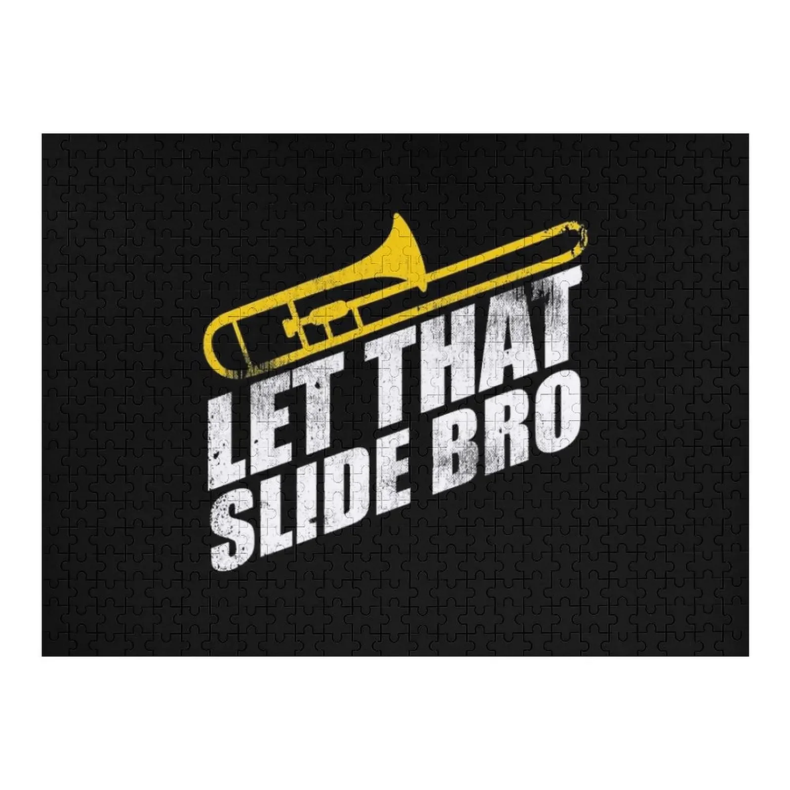 Let That Slide Bro - Funny Trombone Player Band Jigsaw Puzzle Custom With Photo Personalized Name Customized Kids Gift Puzzle