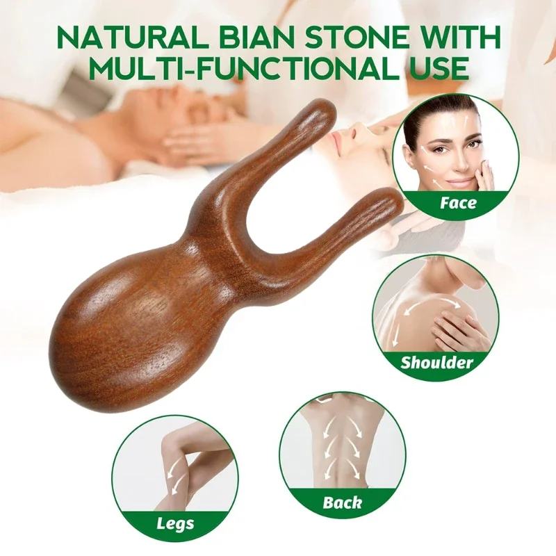 1Pcs Face Scalp Gua Sha Massager Nose Shaper Natural Facial Wooden Sandalwood Wide Tooth Combs Massage Tool for Guasha Scraping