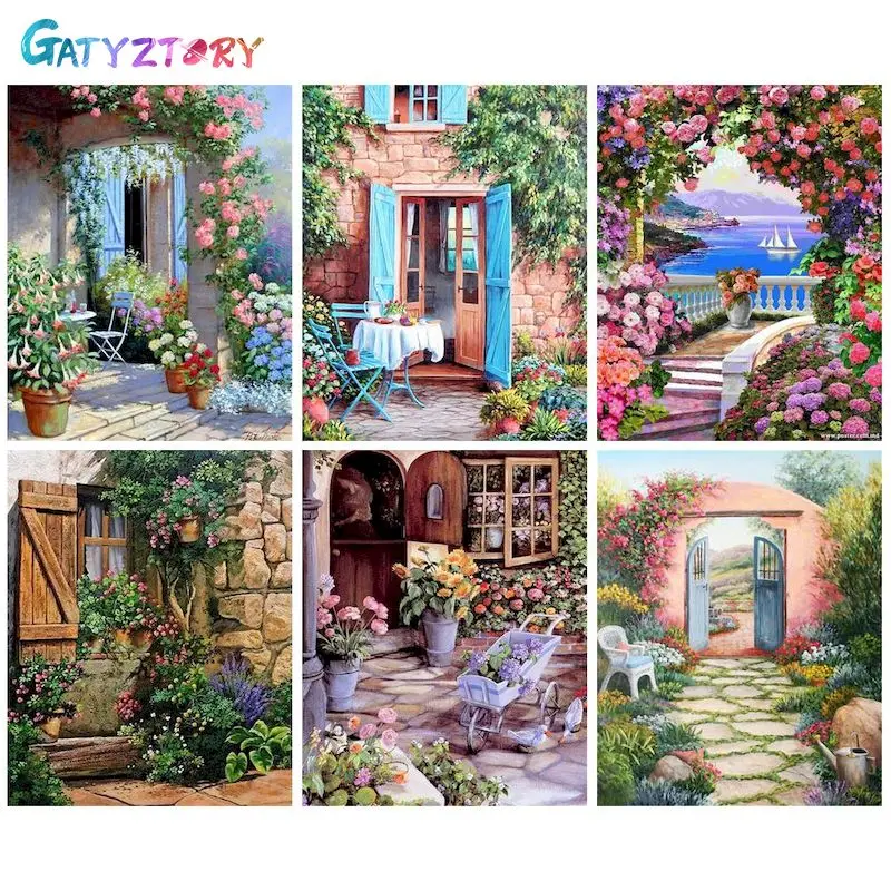 

GATYZTORY Acrylic Painting By Number Garden Kits For Adults Handpainted DIY Picture By Number Hand On Canvas Home Decoration