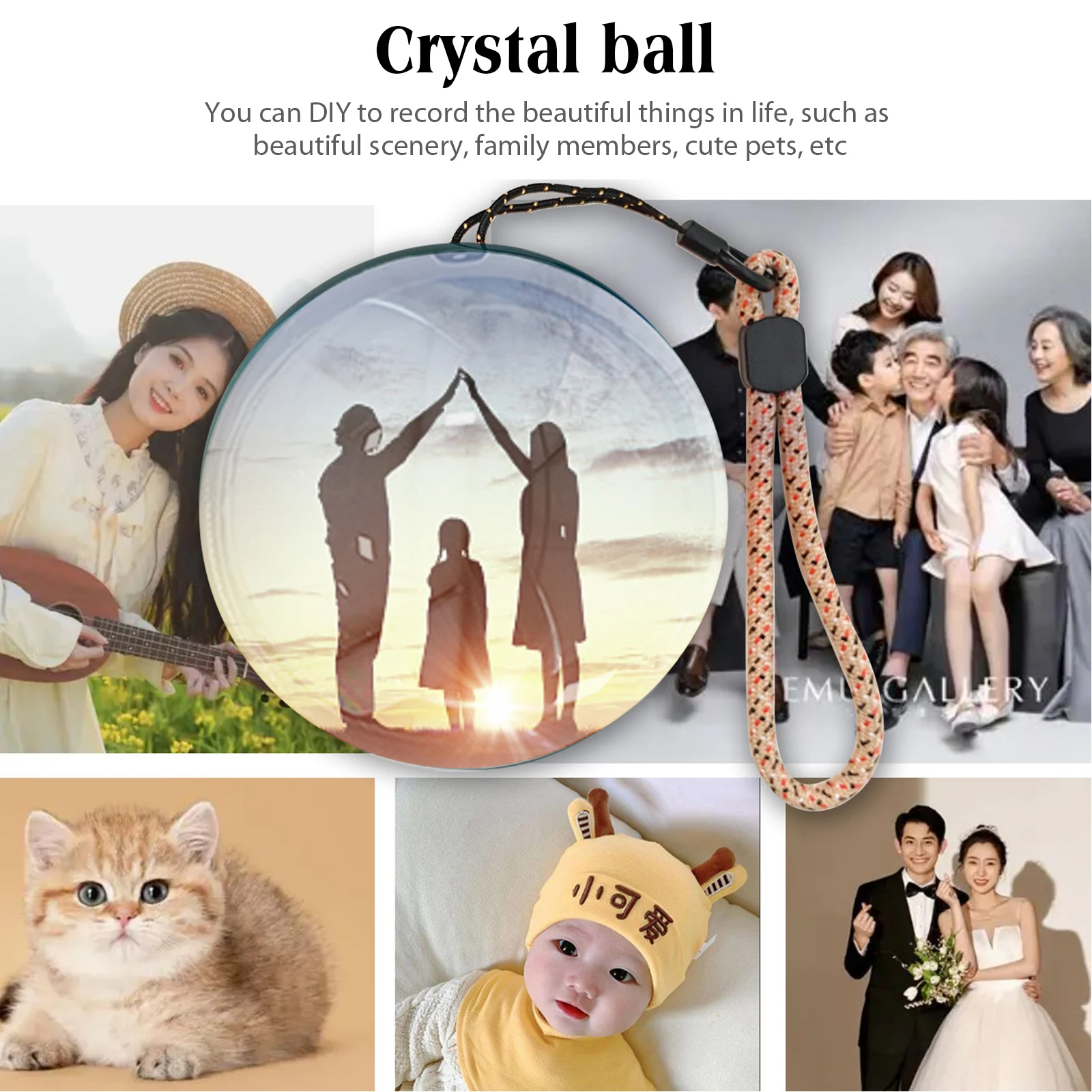3D Video Crystal Ball DIY Memory Art Glass Ball Lamp Spherical Pixel Display 2.7inchs Screen 4GB Videos Player Crystal Ball Gift
